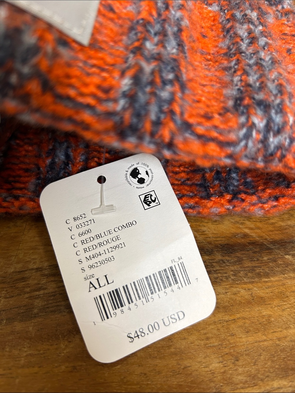 FP Movement by Free People Orange & Blue Pom Beanie - Picture 2 of 11